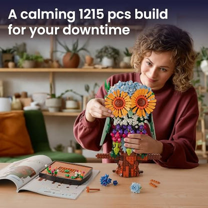 Flower Owl Building Set for Adults Women