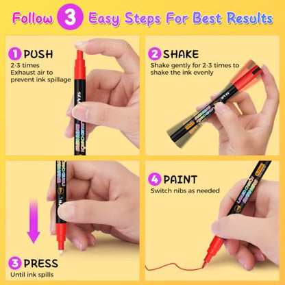 Liquid Chalk Markers for Blackboard 24 Vibrant Colors 1mm Fine Tip (24 Count)