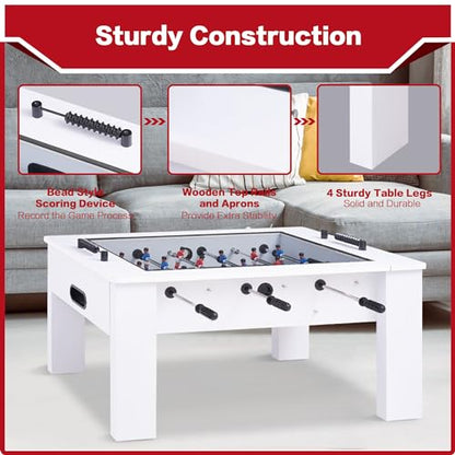Foosball Coffee Table with 2 Balls