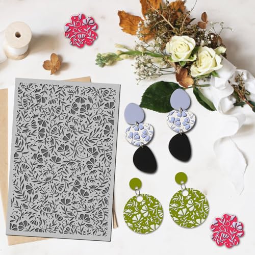 Swirls Flowers Blossom Polymer Clay Texture Mat