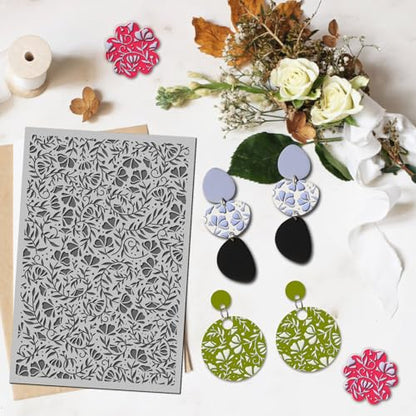 Swirls Flowers Blossom Polymer Clay Texture Mat