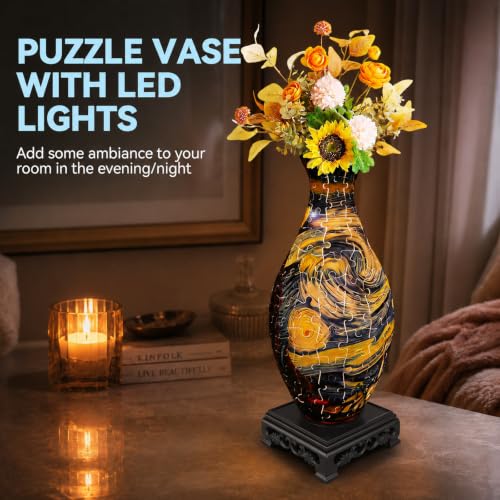 3D Puzzle Vase for Adults with 160 Plastic Pieces (160 Count)