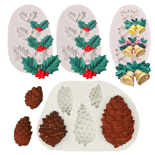 4PCS Christmas Fondant Molds (4 Count)