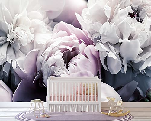 Floral Wallpaper Mural Large Rose Flowers (56.25 Sq Ft)