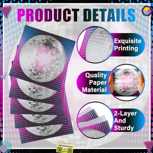 Disco Ball Cocktail Paper Napkins 6.5 x 6.5 Inches (60 Count)