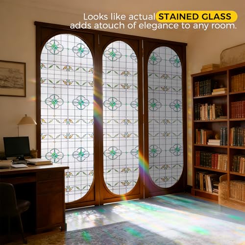 3D Stained Glass Window Privacy Film Decorative Non