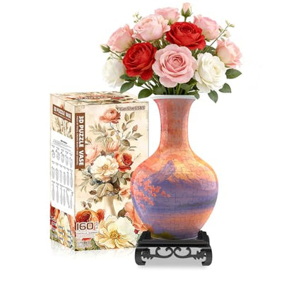 3D Puzzle Vase for Adults with 164 Plastic Pieces (164 Count)