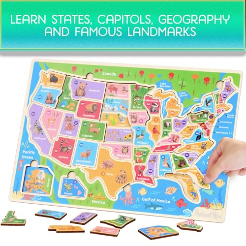 USA Map Wooden Puzzle