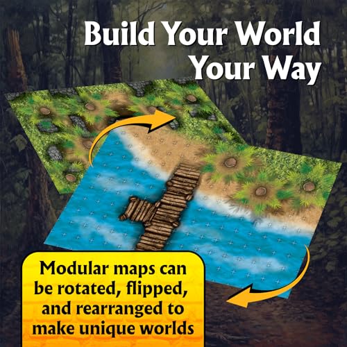 The Uncharted Isles Roleplaying Battlemaps; 16 Modular RPG Maps in 8 Double