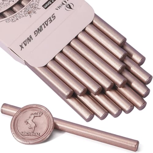 16 PCS Champagne Mini Wax Seal Sticks for Glue Gun (16 Count)