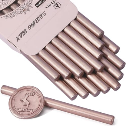 16 PCS Champagne Mini Wax Seal Sticks for Glue Gun (16 Count)