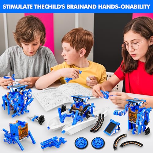 STEM 13-in-1 Education Solar Power Robots Toys for Boys Age 8+ , Educational Toy DIY Science Kits for Kids, Building Experiment Robotics Set Birthday Gifts for 8+ years old boys and girls . (13 Count)