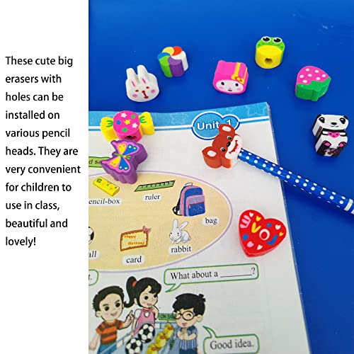 35PCS Fun Animal Fruit Pencil Topper Erasers for Kids Bulk (35 Count)
