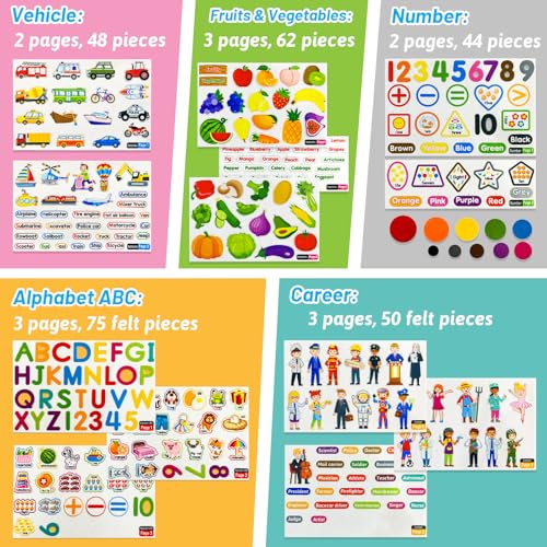 5 Felt Learning Pieces Set