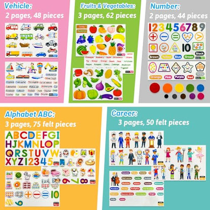 5 Felt Learning Pieces Set