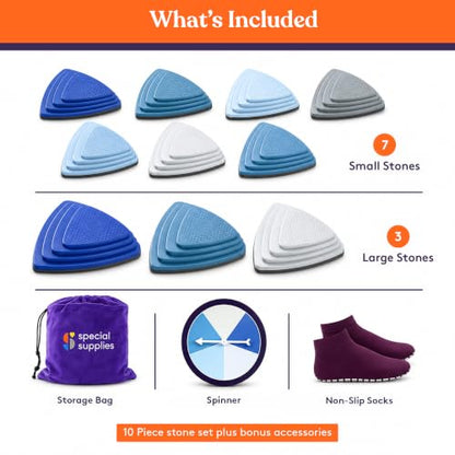 10 Stepping Stones for Kids Indoor and Outdoor Balance Blocks Promote Coordination (10 Count)