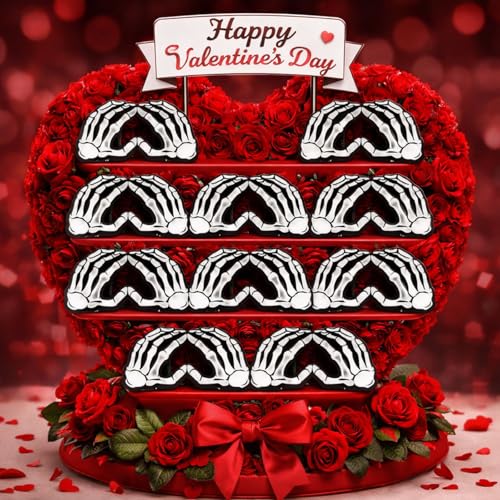 24 Pcs Skeleton Hands Pins Heart Enamel Halloween Brooch (24 Count)
