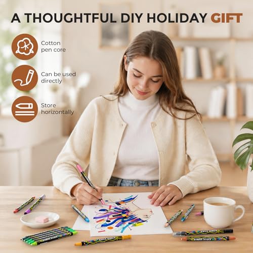 72 Colors Dual Tip Acrylic Paint Markers (72 Count)