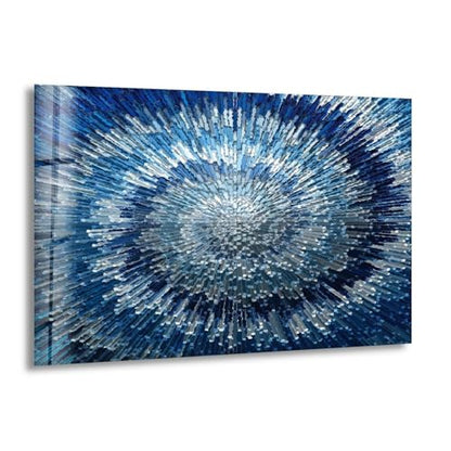 60WX40H'' Abstract Blue Textured Glass Wall ArtTempered Glass Printing Wall Decor Large Wall Art Wall Hangings