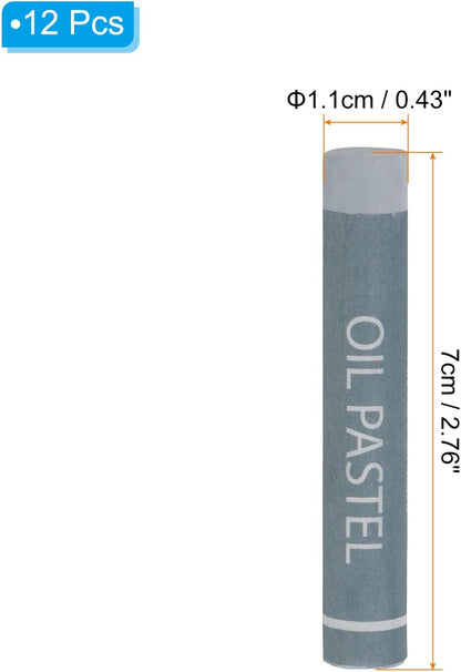 PATIKIL Gray Oil Pastels, 12Pcs Soft Oil Crayons Creamy Pastels Stick Art Supplies for Art Painting Drawing Blending Graffiti for Artists Beginners