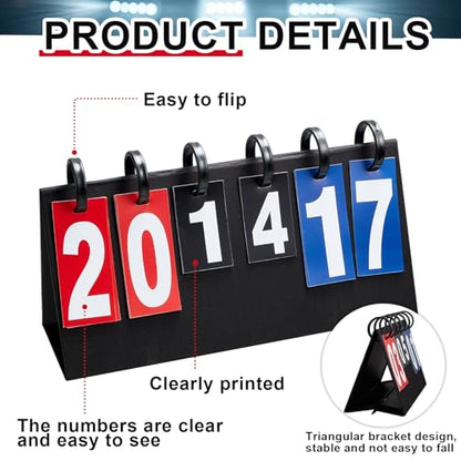 2 Pcs Portable Score Keeper with Storage Bag Flip Basketball Scoreboard Tabletop Scoreboard Flipper for Indoor Outdoor Sports Match P. E Classroom Activities Game
