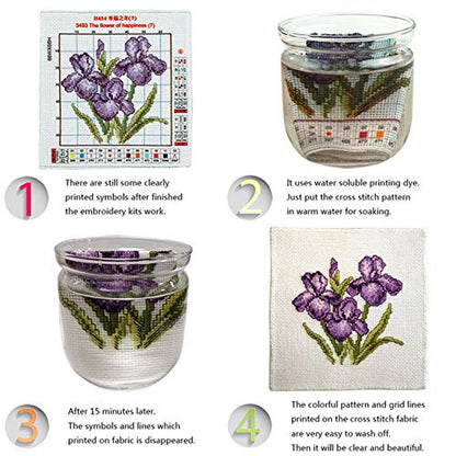 Stamped Cross Stitch Kits Beginners Full Range of Embroidery Starter Kits for Adults Printed Cross Stitching DIY Needlepoint Kit 11CT