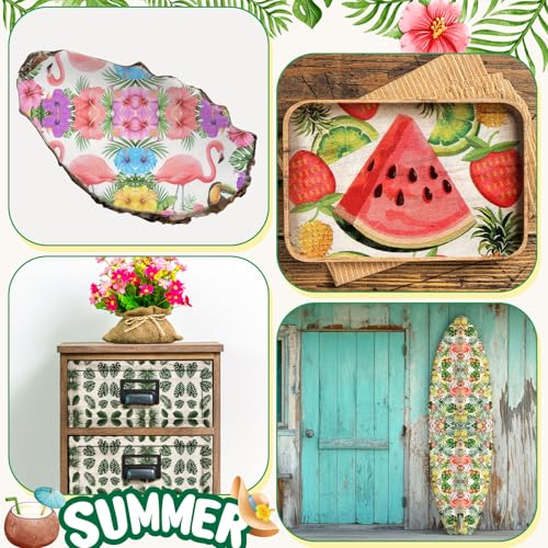 36 Pack 9 Styles Decoupage Napkins Tropical Plants Luau Party Decor (36 Count)