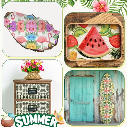 36 Pack 9 Styles Decoupage Napkins Tropical Plants Luau Party Decor (36 Count)