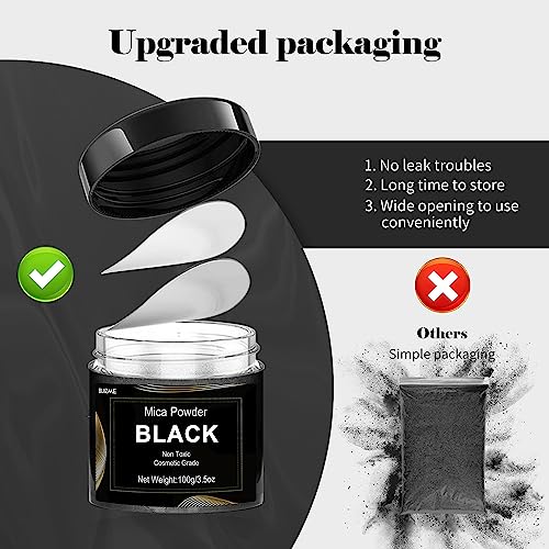 Black Mica Powder Pigment (3.5 Ounce)