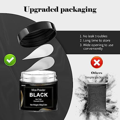 Black Mica Powder Pigment (3.5 Ounce)