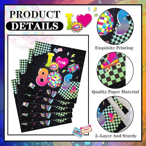 60 Pcs 80s Cocktail Paper Napkins 6.5 x 6.5 Inches (60 Count)