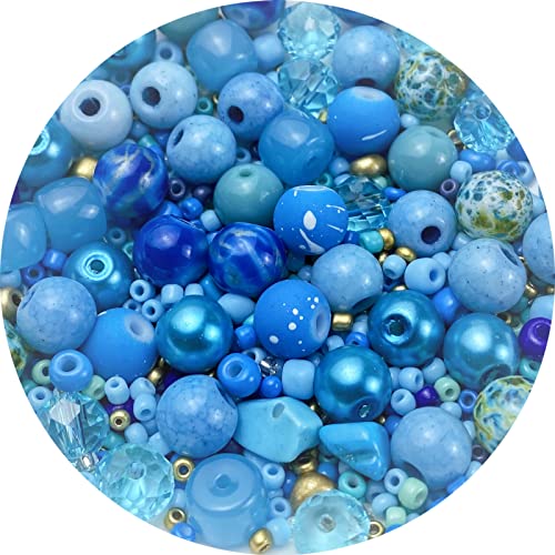 Assorted Glass Resin Beads Multi Size Colors Smooth Cracked Gravel Millet Spacer Beads for Bracelets Necklace Earring DIY Jewelry Making Craft