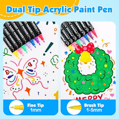120Color Acrylic Paint Markers Set (120 Count)