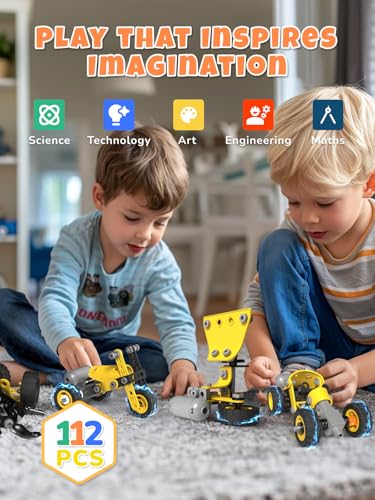 10 in 1 STEM Building Toys for Kids Ages 4 (112 Count)