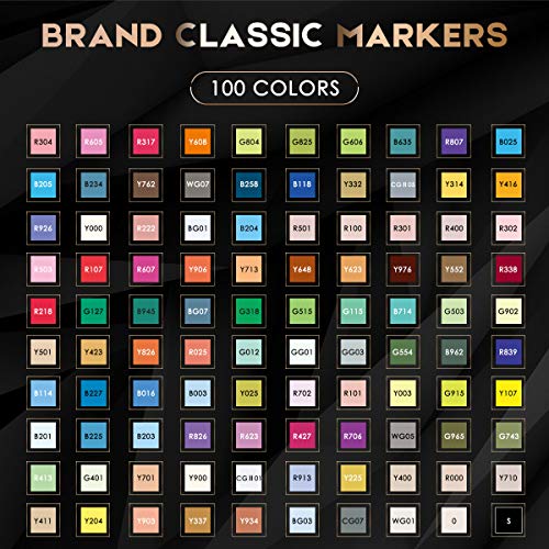 100 Colors Alcohol Markers Dual Tip Art Markers for Adult Coloring