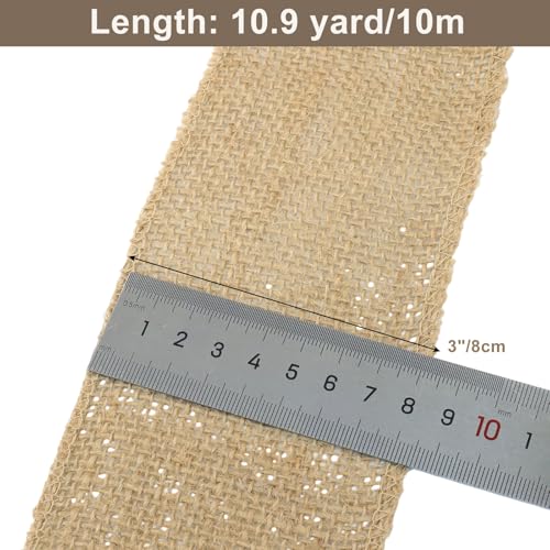 3" Wide Natural Burlap Fabric Roll