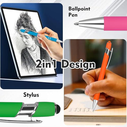 12 PCS 2 in 1 Stylus Ballpoint Pen with Stylus Tip (24 Count)