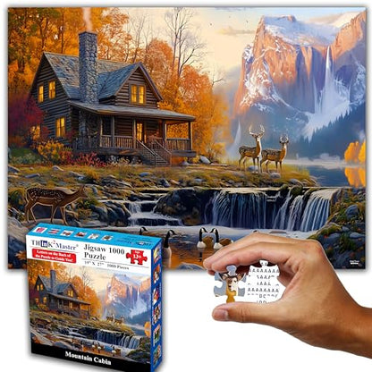 Cabin by the Falls 1000 Pieces Large Format Jigsaw Puzzle