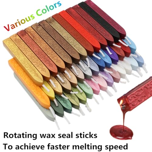 12Pcs Sealing Wax Sticks with Wicks (3 Ounce)