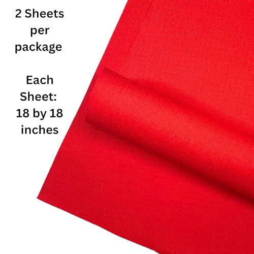 2 Sheets of Red 14 Count Aida Cloth