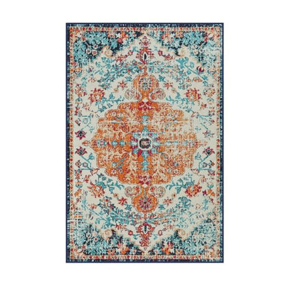 Reine Orange 6x9 Area Rugs Boho Washable Area Rug for Bedroom
