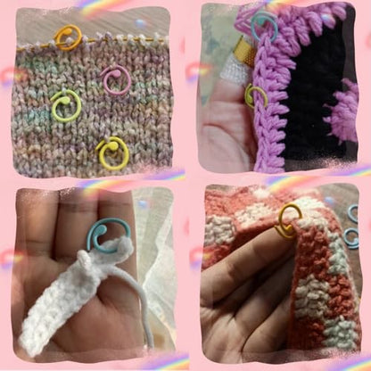30Pcs Multicolor Spiral Stitch Markers Knitting Stitch Rings Mini Size Crochet Markers Knitting Tool for Weaving Crocheting and Knitting