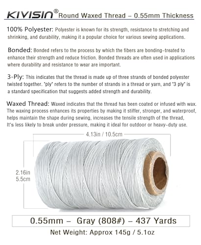 Sturdy Bonded Waxed Polyester Thread