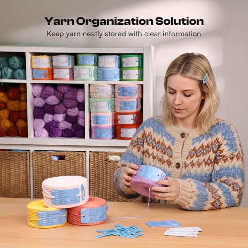 40 Set Yarn Information Tags with Clips for Yarn Storage Organizer
