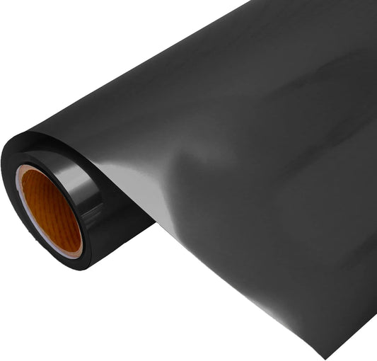 Threadart Metallic Foil Charcoal Heat Transfer Vinyl Film | Custom Cut Roll 20" Wide by The Yard | Compatible with Venture Explore and Maker, Silhouette Cameo, & Large Format Cutters
