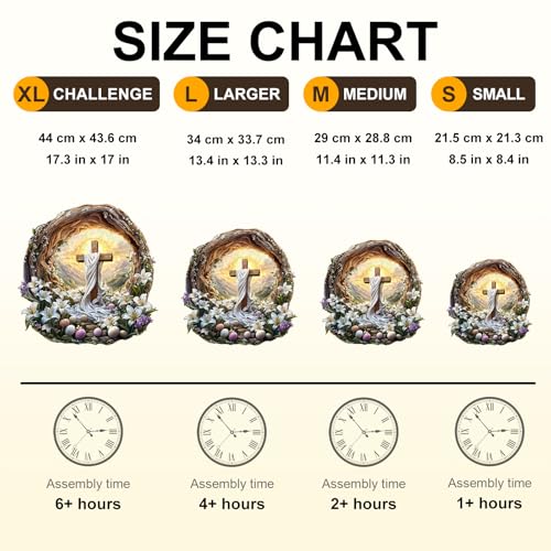 Wooden Puzzles for Adults Holy Light Cross Jigsaw 13.4*13.3in (300 Count)