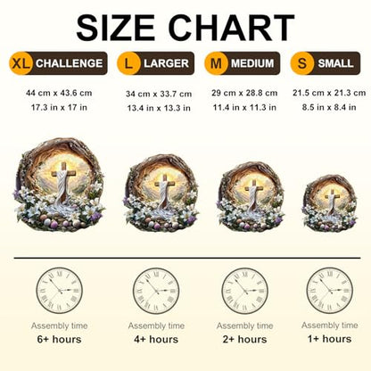 Wooden Puzzles for Adults Holy Light Cross Jigsaw 13.4*13.3in (300 Count)