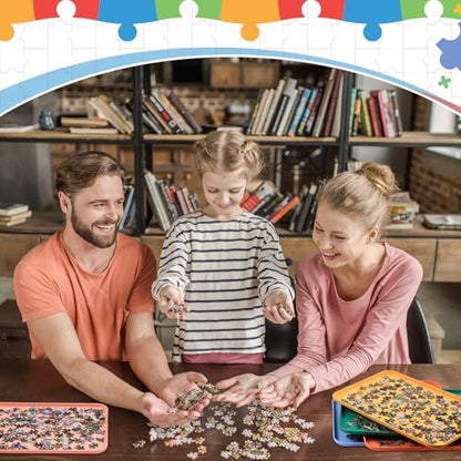 8 Pcs 12'' x 8.7'' Extra Large Puzzle Sorting Trays Stackable Puzzle Trays for Sorting Piece Sorter Jigsaw Storage Accessory for Sorting 2000 (8 Count)