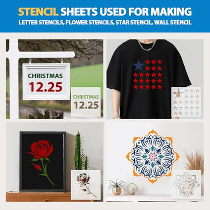 16 Pack 7.5mil Mylar Stencil Sheets 12x12 Inch Template Material for Crafts (16 Count)