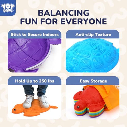 6 Pcs Turtle Balance Stepping Stone for Kids (6 Count)